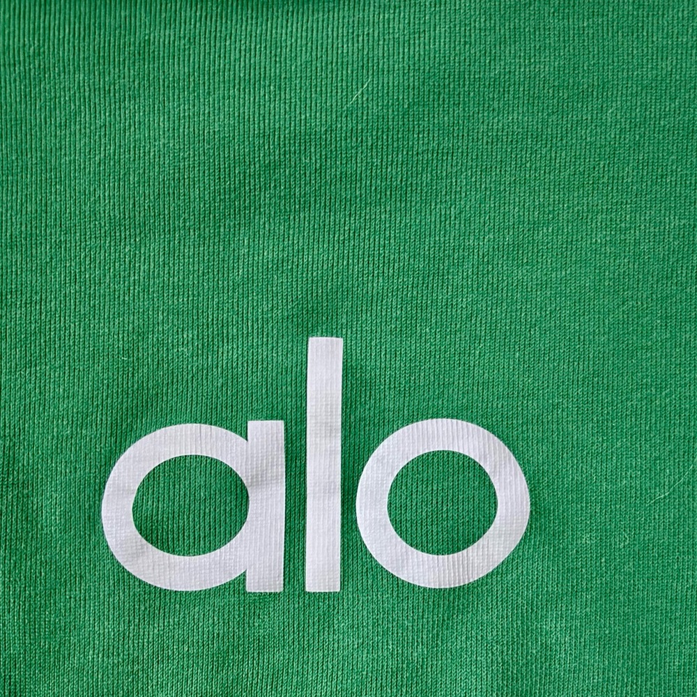 ALO Yoga Green Logo Crewneck Sweatshirt - Picture 4 of 5